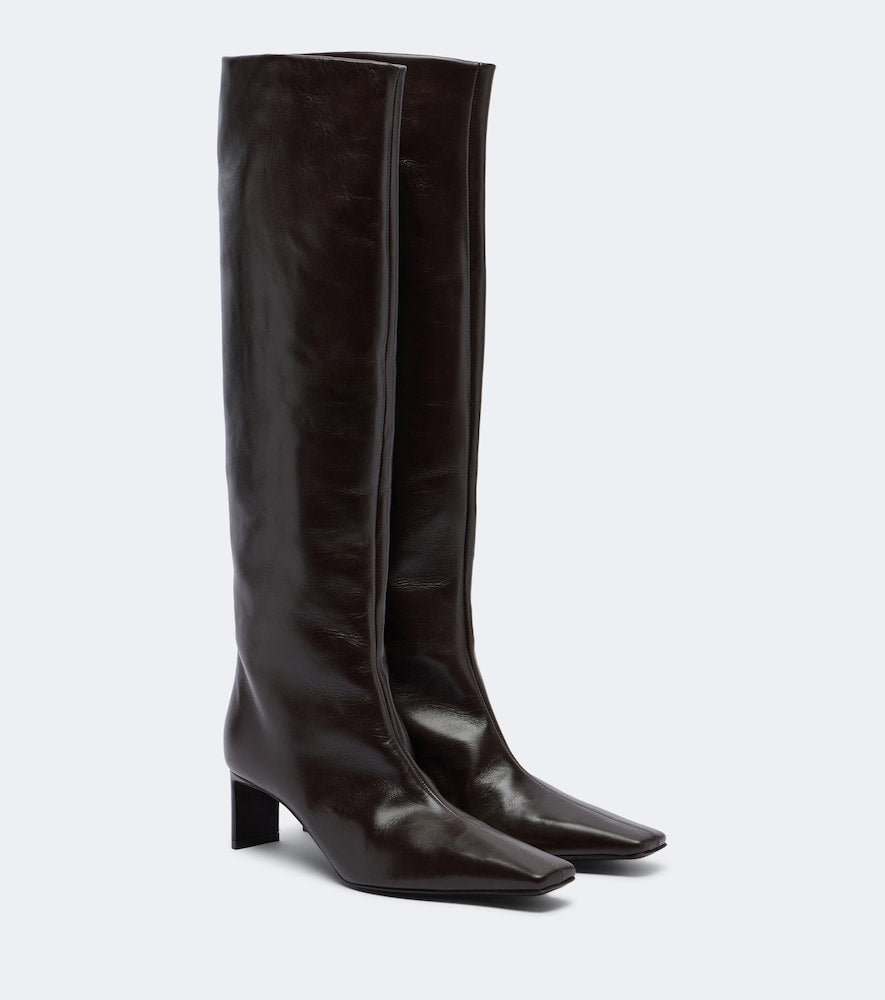 Khaite Ona leather knee-high boots (Brown) - Knee-high Boots
