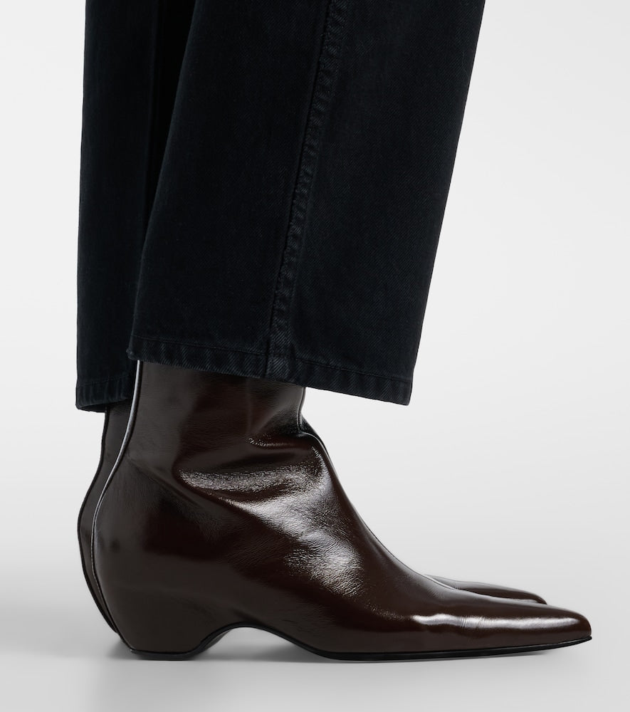 Khaite Sybil leather ankle boots - Brown Mid Heel Boots