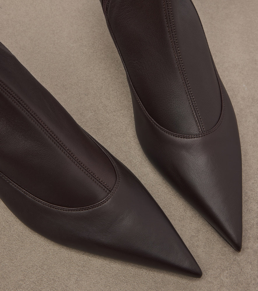 Brown Khaite Valerie leather mid-calf boots - Mid Heels