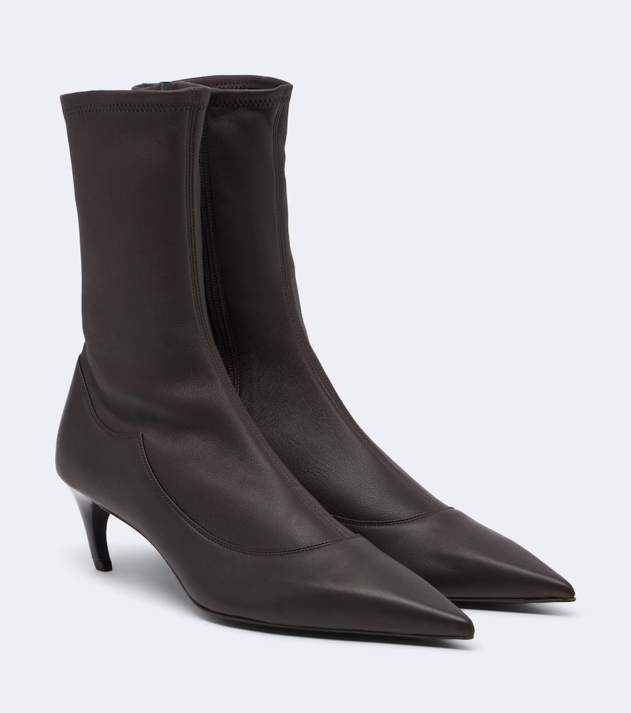 Brown Khaite Valerie leather mid-calf boots - Mid Heels