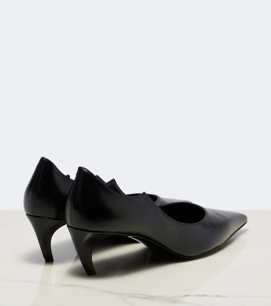 Khaite Valerie leather pumps (Black) - Mid Heel Pumps