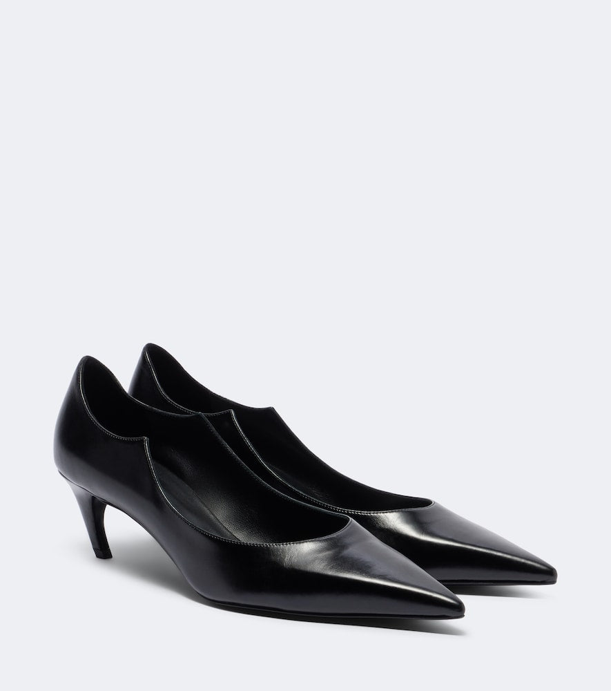Khaite Valerie leather pumps (Black) - Mid Heel Pumps