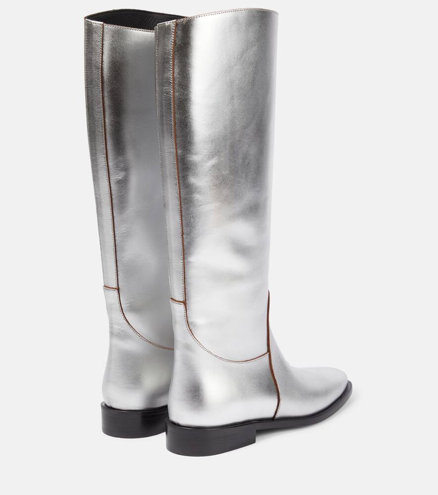 Khaite Wooster metallic leather riding boots
