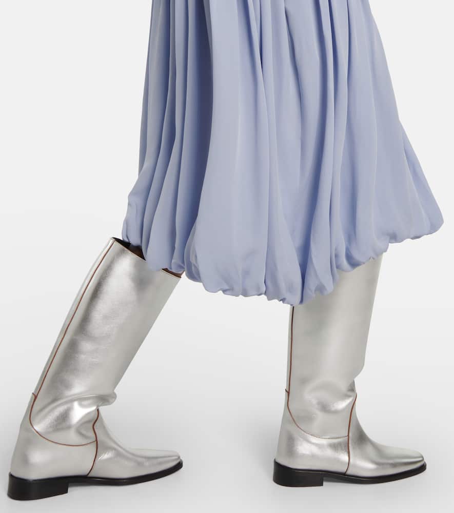 Khaite Wooster metallic leather riding boots