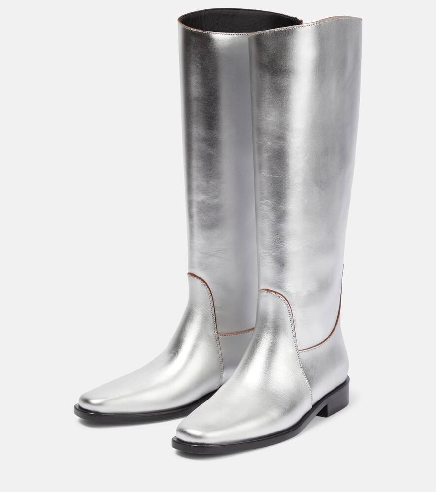 Khaite Wooster metallic leather riding boots