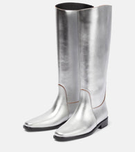 Khaite Wooster metallic leather riding boots