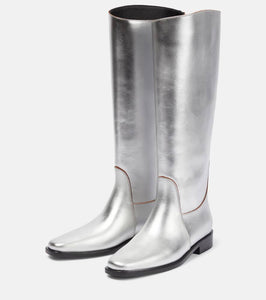 Khaite Wooster metallic leather riding boots