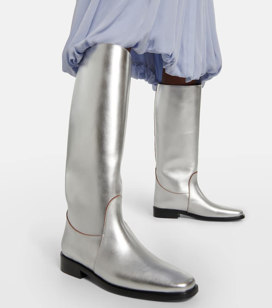 Khaite Wooster metallic leather riding boots