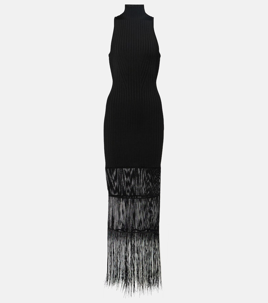 Khaite Zare fringed ribbed-knit maxi dress. Khaite Zare 流苏罗纹针织长裙