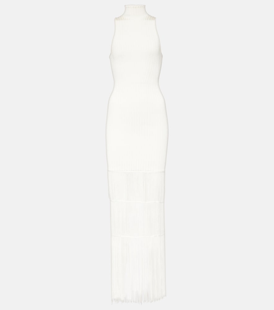 Khaite Zare fringed ribbed-knit maxi dress. Khaite Zare 流苏罗纹针织长裙