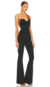 Khanums Kate Pearl Trim Jumpsuit in Black