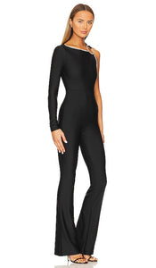 Khanums X Revolve Single Sleeve Jumpsuit in Black