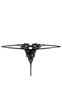 Kiki de Montparnasse Lace Ouvert Thong in Black