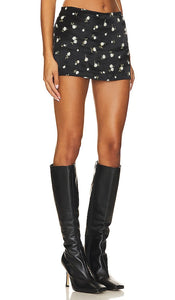 Kim Shui Mini Rose Skort in Black