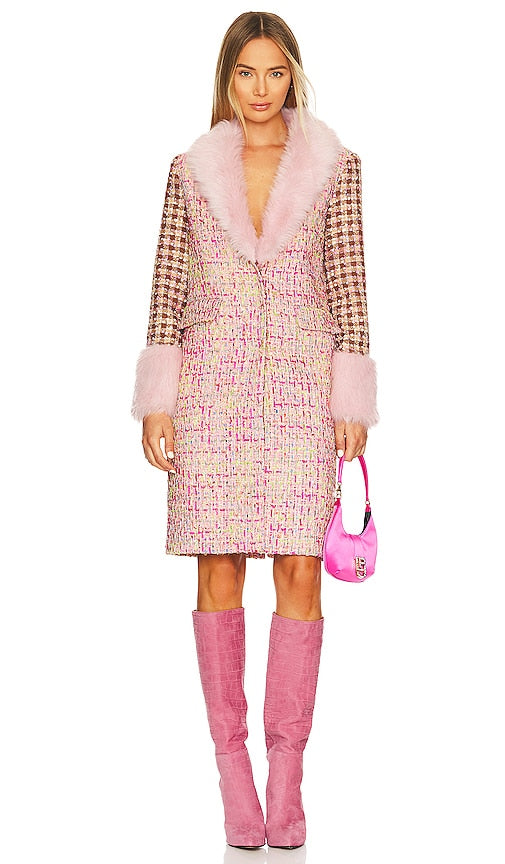 Kim Shui Vegan Fur Coat in Pink