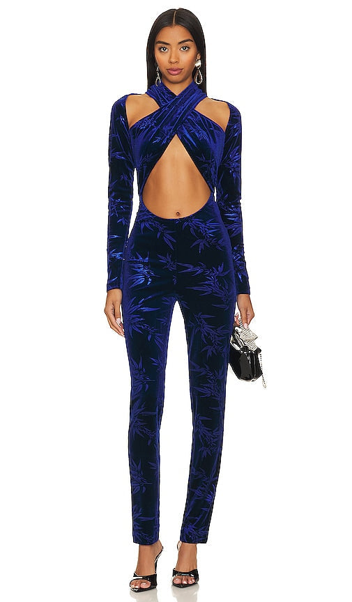 Kim Shui Wrap Jumpsuit in Royal - Combinaison portefeuille Kim Shui en Royal - Kim Shui 皇家裹身连衣裤 - Kim Shui Wickeloverall in Royal - Kim Shui 랩 점프수트 - Tuta avvolgente Kim Shui in colore reale