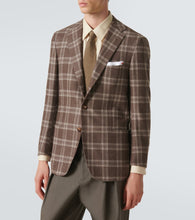 Kiton Checked wool, silk and linen blazer