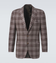 Kiton Checked wool, silk and linen blazer