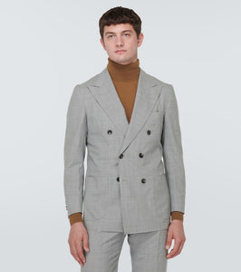 Kiton Double-breasted wool jacket