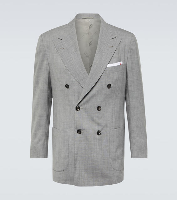 Kiton Double-breasted wool jacket