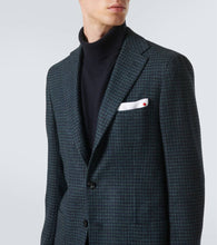 Kiton Houndstooth wool, silk, and linen blazer