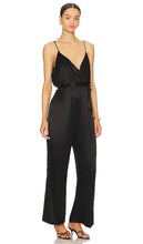 LA Made Fleur Belted Silky Jumpsuit in Black