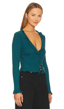 LA Made Sweet Serenade Ruffle Cardigan in Teal