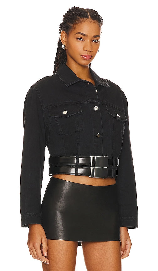 LADO BOKUCHAVA Rave Denim Jacket in Black