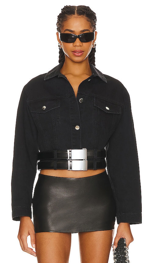 LADO BOKUCHAVA Rave Denim Jacket in Black - LADO BOKUCHAVA Veste en jean Rave en noir - LADO BOKUCHAVA Rave 黑色牛仔夹克 - LADO BOKUCHAVA Rave Jeansjacke in Schwarz - LADO BOKUCHAVA 레이브 데님 재킷블랙 색상 - Giacca di jeans rave LADO BOKUCHAVA in nero