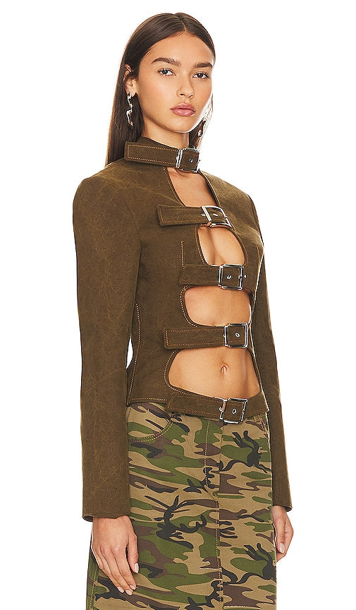 LADO BOKUCHAVA Shibari Blazer in Brown