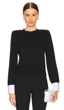 L'AGENCE April Poplin Collar Pullover in Black