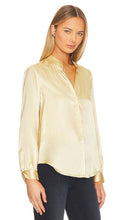 L'AGENCE Bianca Band Collar Blouse in Lemon