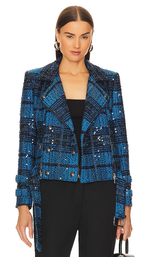 L'AGENCE Billie Jacket in Blue - L'AGENCE Veste Billie en Bleu - L'AGENCE Billie 蓝色夹克 - L'AGENCE Billie Jacke in Blau - L'AGENCE 빌리 재킷 블루 색상 - Giacca Billie L'AGENCE in blu