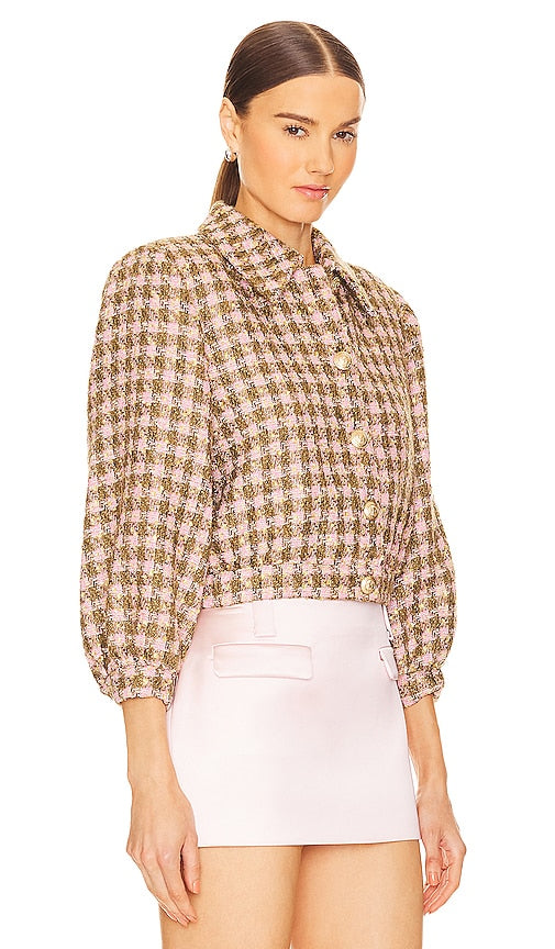 L'AGENCE Bridges Crop Jacket in Green