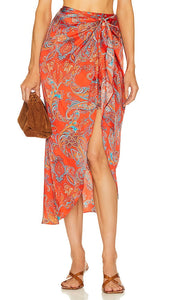 L'AGENCE Esa Sarong Skirt in Red - L'AGENCE Jupe Sarong Esa en Rouge - L'AGENCE Esa 红色纱笼裙 - L'AGENCE Esa Sarongrock in Rot - L'AGENCE ESA 사롱 스커트 - Gonna Sarong L'AGENCE Esa in rosso
