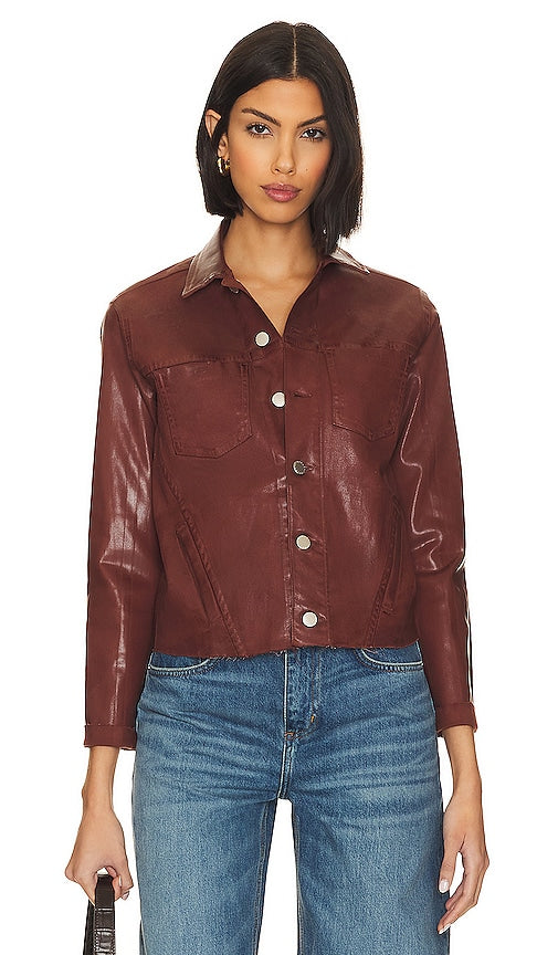 L'AGENCE Janelle Slim Jacket in Cognac