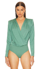 L'AGENCE Kallie Crossover Bodysuit in Green