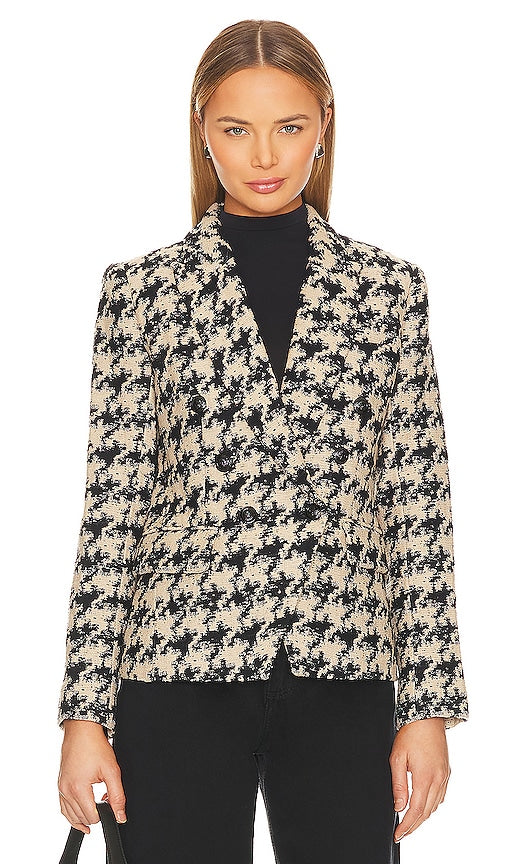 L'AGENCE Kenzie Blazer in Black,White