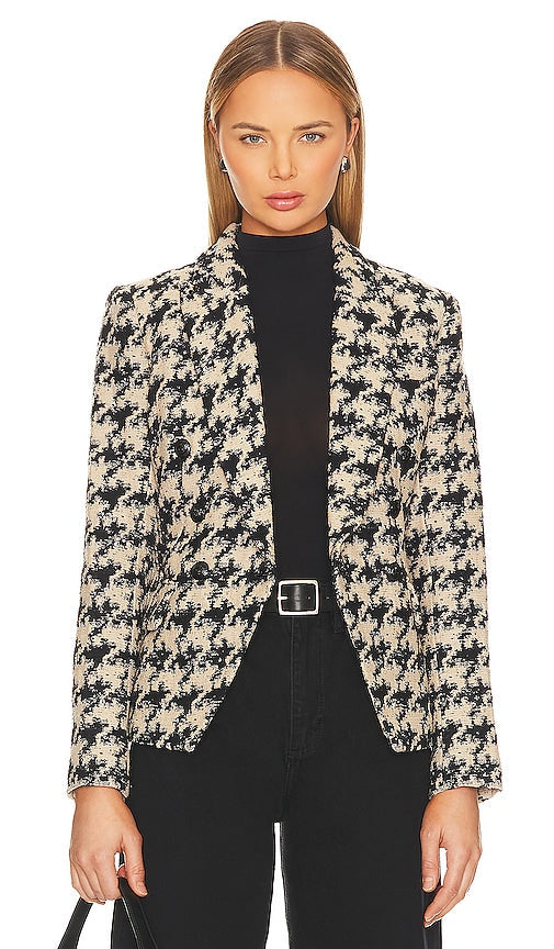 L'AGENCE Kenzie Blazer in Black,White - L'AGENCE Blazer Kenzie en Noir, Blanc - L'AGENCE Kenzie 西装外套 黑色、白色 - L'AGENCE Kenzie Blazer in Schwarz, Weiß - L'AGENCE Kenzie 블레이저 블랙, 화이트 색상 - Blazer L'AGENCE Kenzie in nero, bianco