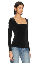 L'AGENCE Kinley Square Neck Top in Black