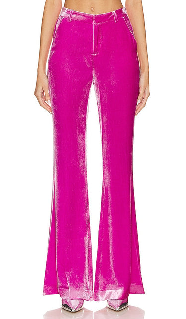 L'AGENCE Lane Flared Trouser in Pink - L'AGENCE Pantalon évasé Lane en rose - L'AGENCE Lane 粉色喇叭裤 - L'AGENCE Lane Schlaghose in Rosa - L'AGENCE Lane 플레어 팬츠핑크 색상 - Pantaloni svasati L'AGENCE Lane in rosa