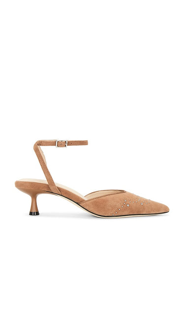 L'AGENCE Liana Pump in Brown | Sand Suede Pump Heels for Women