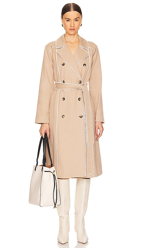 L'AGENCE Love Trench in Beige