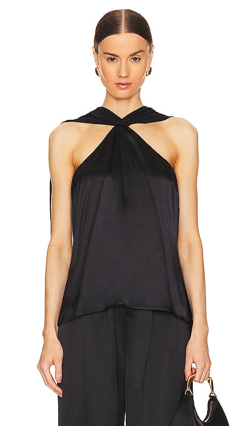 L'AGENCE Riviera Cape Top in Black