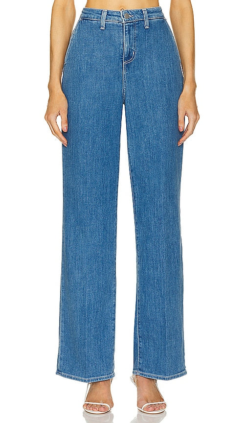 L'AGENCE Weston Wide Leg Trouser in Blue - L'AGENCE Pantalon large Weston en bleu - L'AGENCE Weston 蓝色阔腿裤 - L'AGENCE Weston Hose mit weitem Bein in Blau - L'AGENCE 웨스턴 와이드 레그 팬츠 블루 색상 - Pantaloni L'AGENCE Weston a gamba larga in blu
