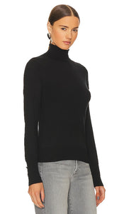 L'AGENCE Flora Turtleneck Sweater in Black