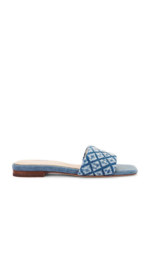 L'AGENCE Aloise Sandal in Blue | Light Denim Flip Flop Sandals for Women