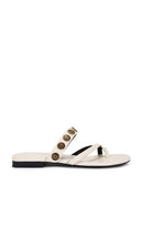 L'AGENCE Hanna Sandal in White | Ecru Flat Sandals for Women