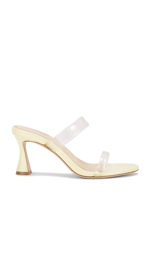 L'AGENCE Idalie Sandal in Yellow | Yellow Vinyl Heeled Sandals for Women