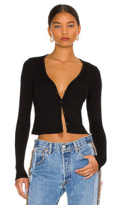 LA Made Sweet V Cardi in Black - LA Made Sweet V Cardi en noir - LA Made 黑色 Sweet V 开衫 - LA Made Sweet V Cardi in Schwarz - LA Made Sweet V 카디 블랙 색상 - Dolce V Cardi LA Made in nero